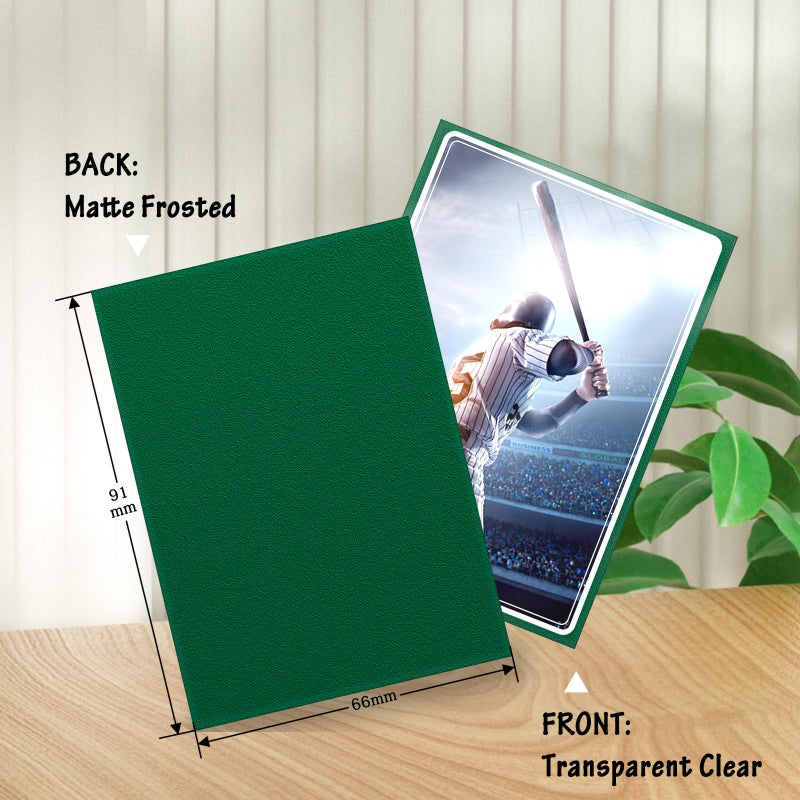 Kitoyz 500 Pcs Card Sleeves for Trading Card, Matte Card Sleeves Deck Card Protectors Compatible with Baseball Cards, Sports Cards, Game Cards (Green) - Image 2